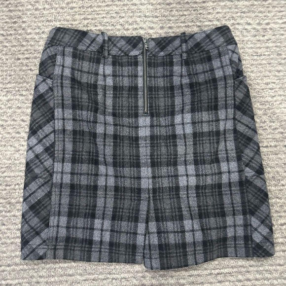 EDDIE BAUER black/gray Plaid Wool Mini Skirt - Picture 2 of 5